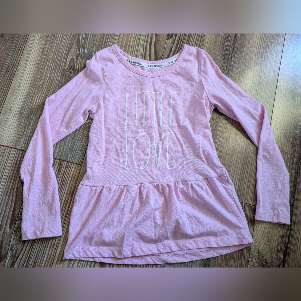 Rae Dunn Youth Girls Little Love Long Sleeve Flowy T-shirt Valentine's Day 6X 6